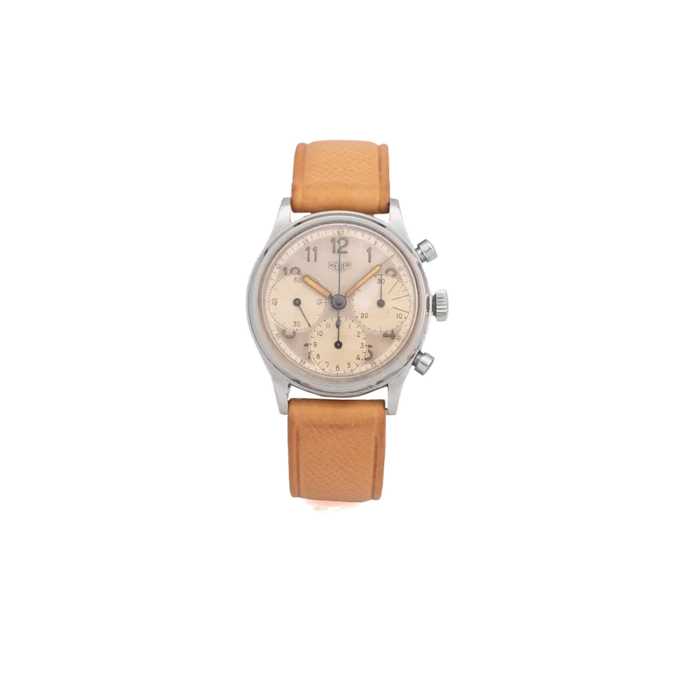Heuer HEUER REF. 346, CHRONOGRAPH, MINUTE AND HOUR COUNTERS, SILVER DIAL, CALIBRE VALJOUX 71; SO-CALLED “PRE-CARRERA” “BIG EYE”; STAINLESS STEEL kol saati