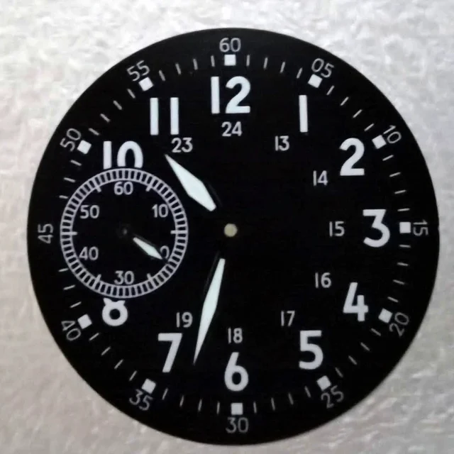 Tandorio luminous watch dial hand set is suitable for eta6497 seagull st3600 manual windin