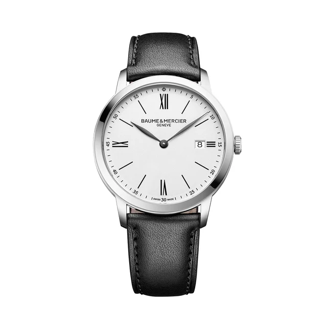 Baume Et Mercier Classima 10884 Quartz 40mm - White on Leather Strap M0A10884 kol saati