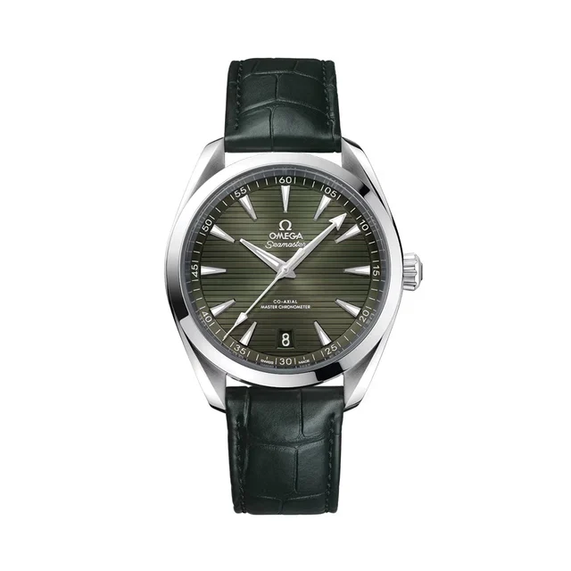OMEGA Seamaster Aqua Terra 150M 41mm - Green on Leather Strap O22013412110001 kol saati