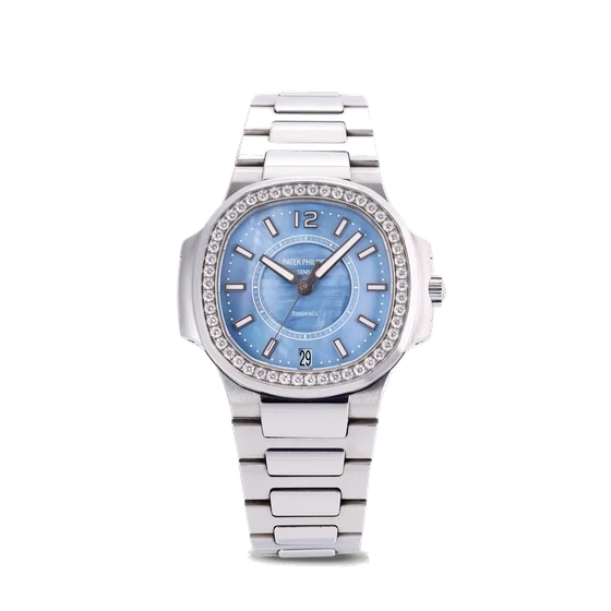 Patek Philippe PATEK PHILIPPE, REF. 7008/1A-001, NAUTILUS LADIES, BLUE MOP, RETAILED BY TI