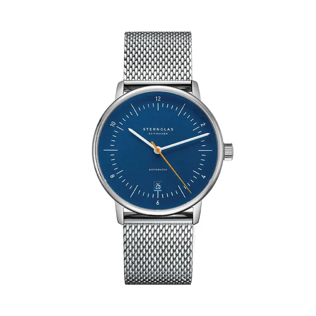 Sternglas Naos Automatic 38mm - Blue on Bracelet S02-NA45-MI04 kol saati
