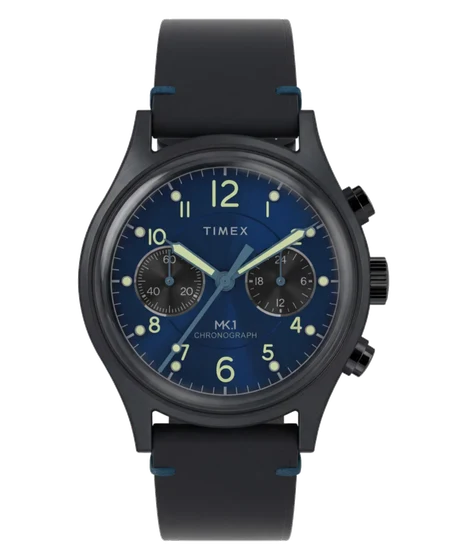 Timex Chronograph 40mm Leather Strap Watch TW2Y71300 kol saati