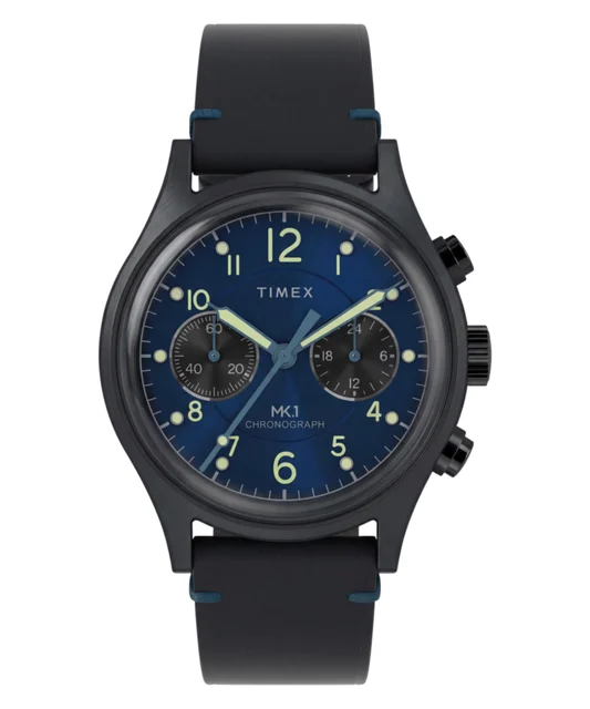 Timex Chronograph 40mm Leather Strap Watch TW2Y71300VQ kol saati
