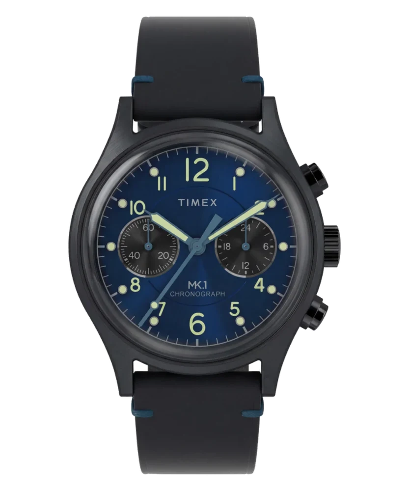 Timex Chronograph 40mm Leather Strap Watch TW2Y71300 40 mm kol saati