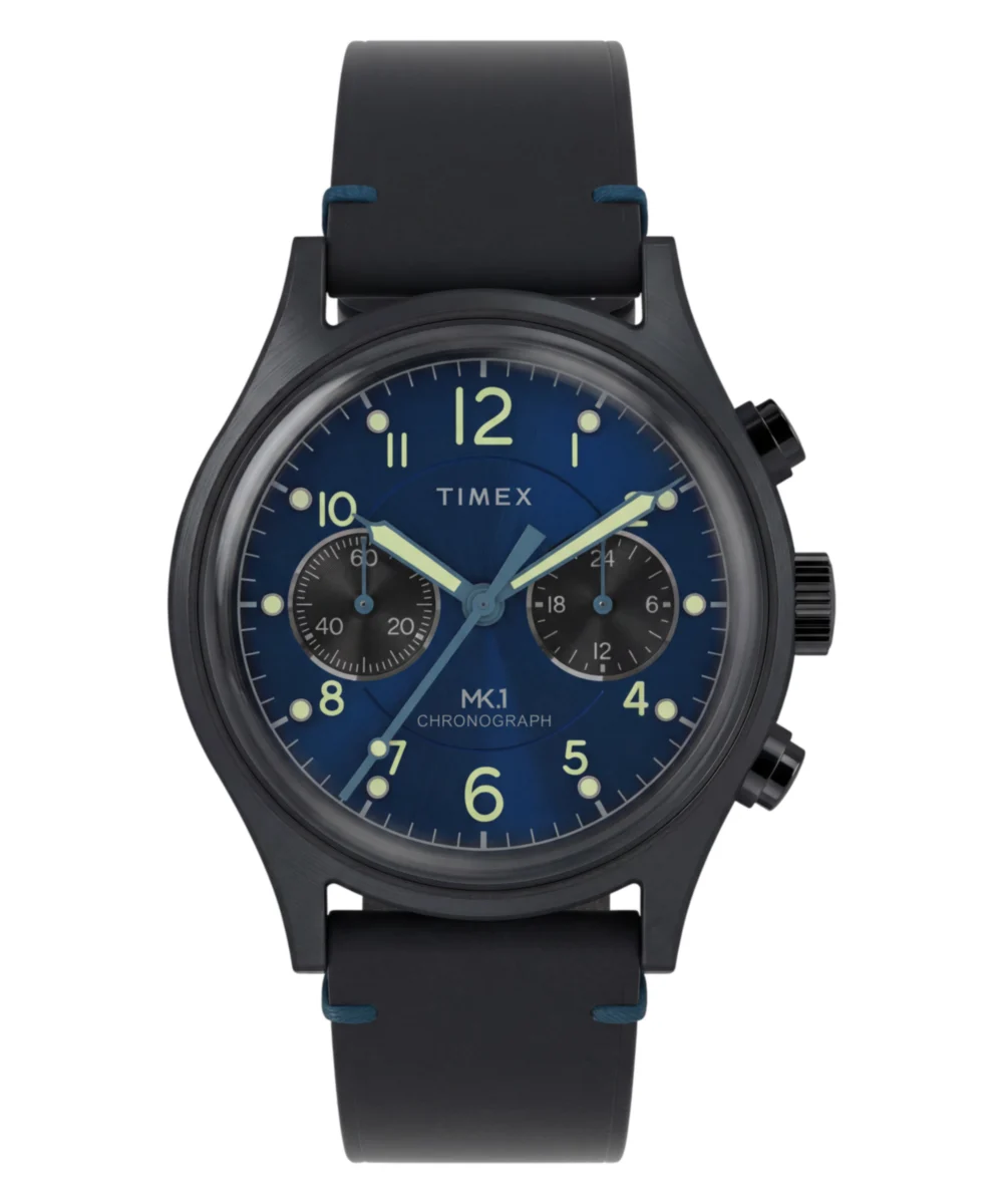 Timex Chronograph 40mm Leather Strap Watch TW2Y71300VQ 40 mm kol saati