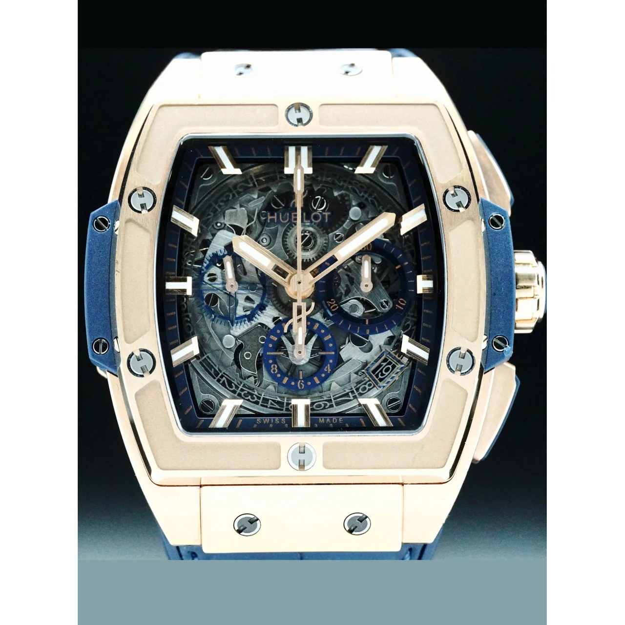Hublot Spirit of Big Bang King Gold Blue 42mm 210000079563 42 mm kol saati