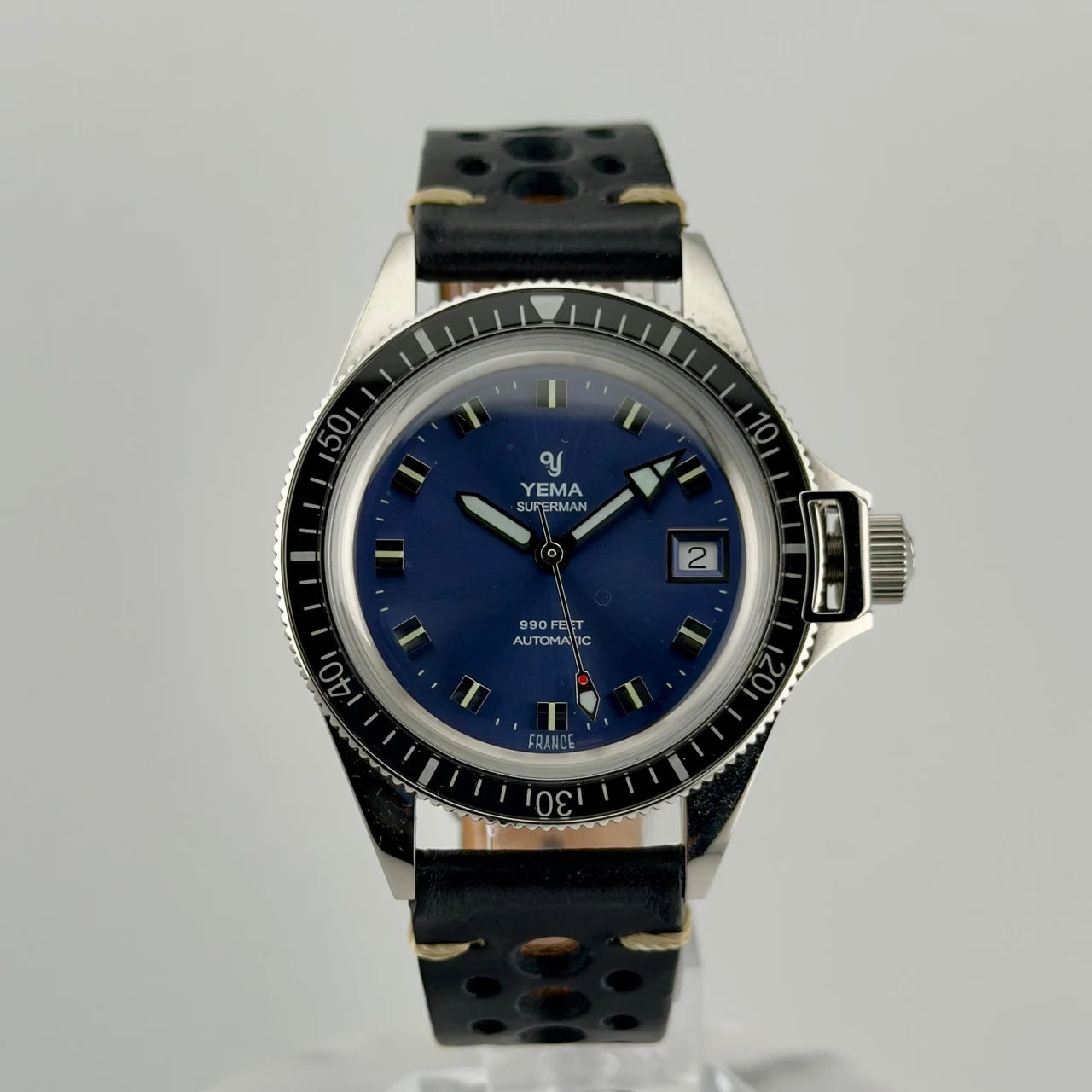 Yema Superman Heritage Blue/Purple Sunburst — 39mm Automatic | Ex 39 mm kol saati