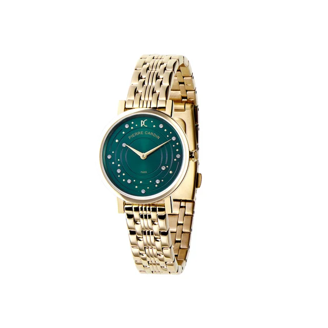 Canal St. Martin Canal St Martin Circles Gold Watch with Crystals and Green Dial CCM.0552