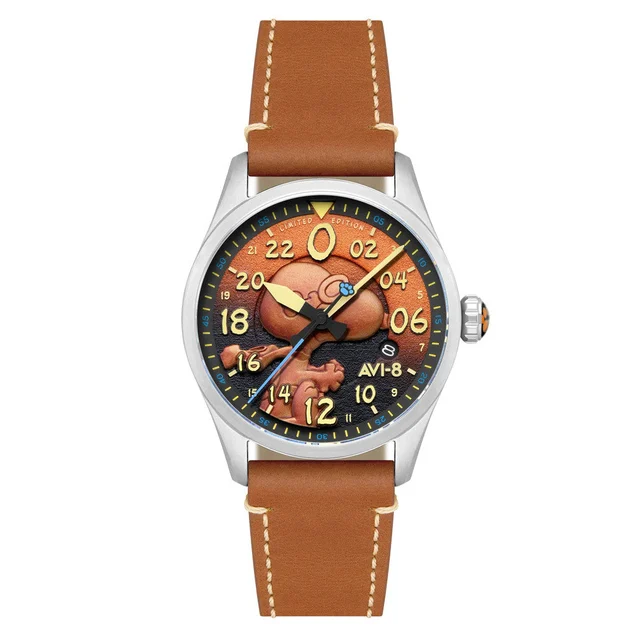 AVI-8 Peanuts Snoopy Flying Ace 24 LE Watch in Burnt Orange #AV-4150-02 kol saati