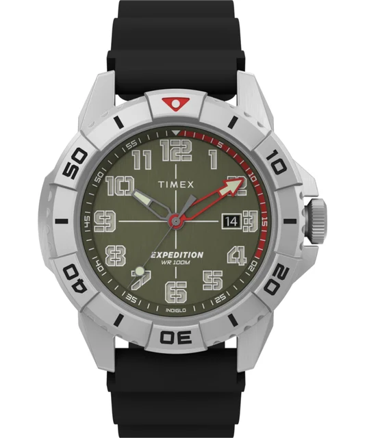 Timex Expedition Ridge IP 41mm Silicone Strap Watch TW2W46700JR kol saati