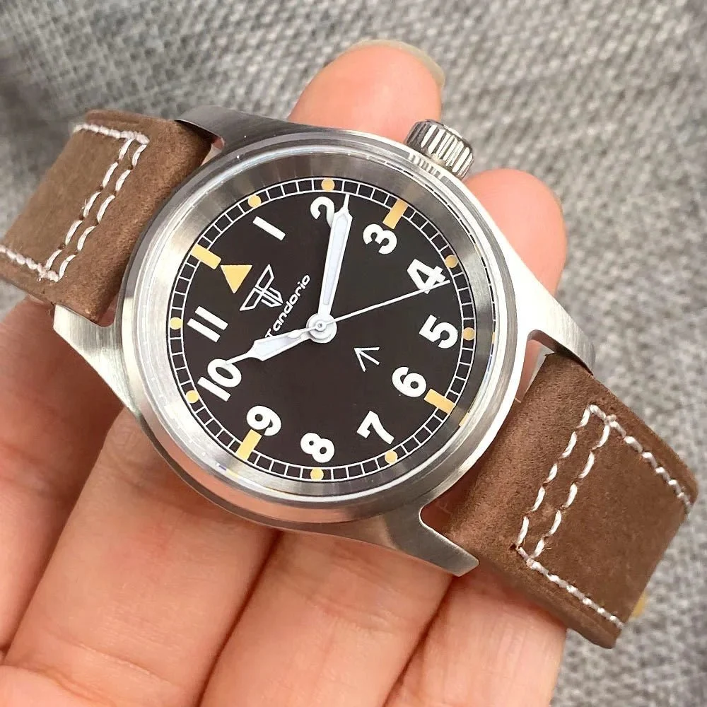 Tandorio Field Watch 36mm NH35 PT5000 Mechanical 20ATM Sapphire TD105 14:100013777#logo B;5:56964930#nh35a movt 36 mm kol saati