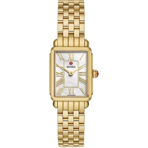 Michele Watches Michele MWW06E000146 Deco Park 18K Gold-Plated kol saati