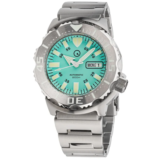 Islander Seafoam Green Dial Automatic Dive Watch with AR Double Dome Sapphire Crystal, and
