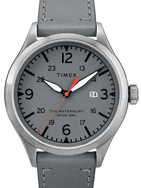 Timex Waterbury Quartz Watch with Grey Dial and INDIGLO Night-Light #TW2R71000VQ kol saati
