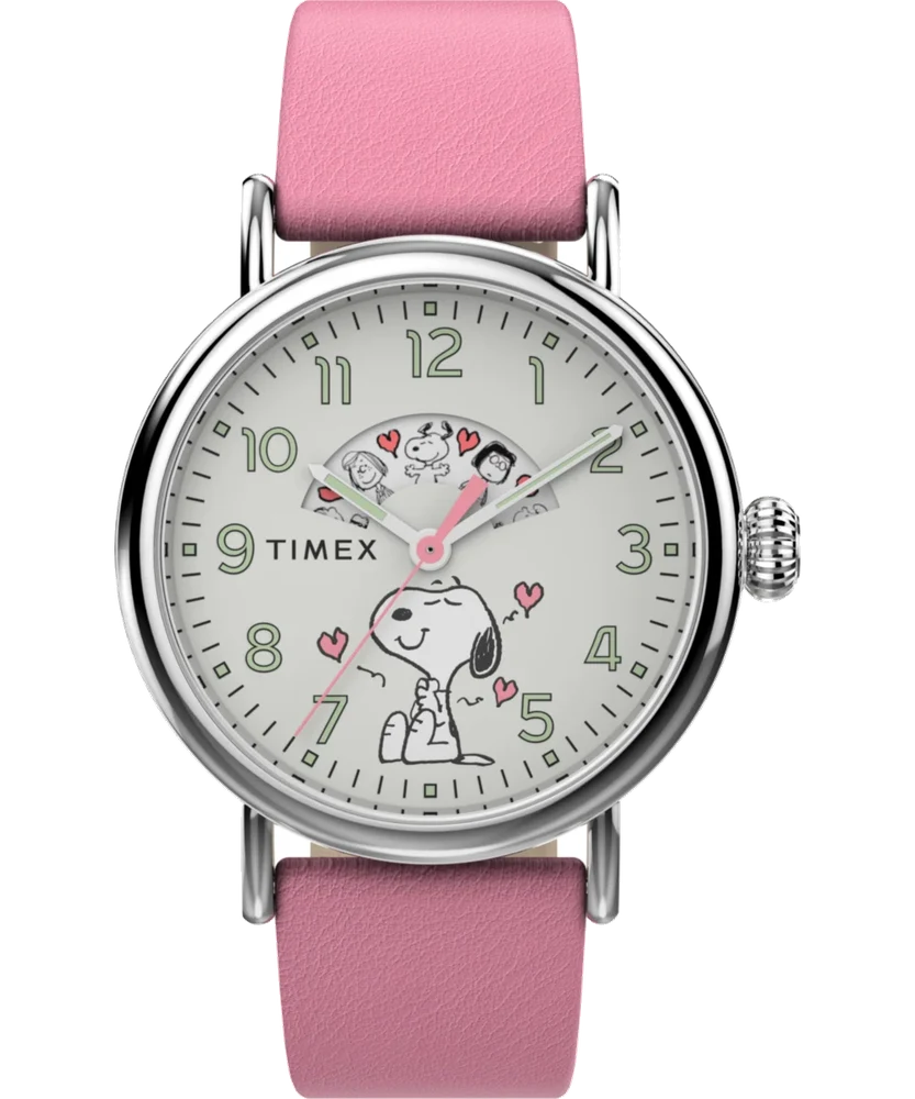 Timex Peanuts x Standard Valentine's 40mm Leather Strap Watch TW2W88900 40 mm kol saati