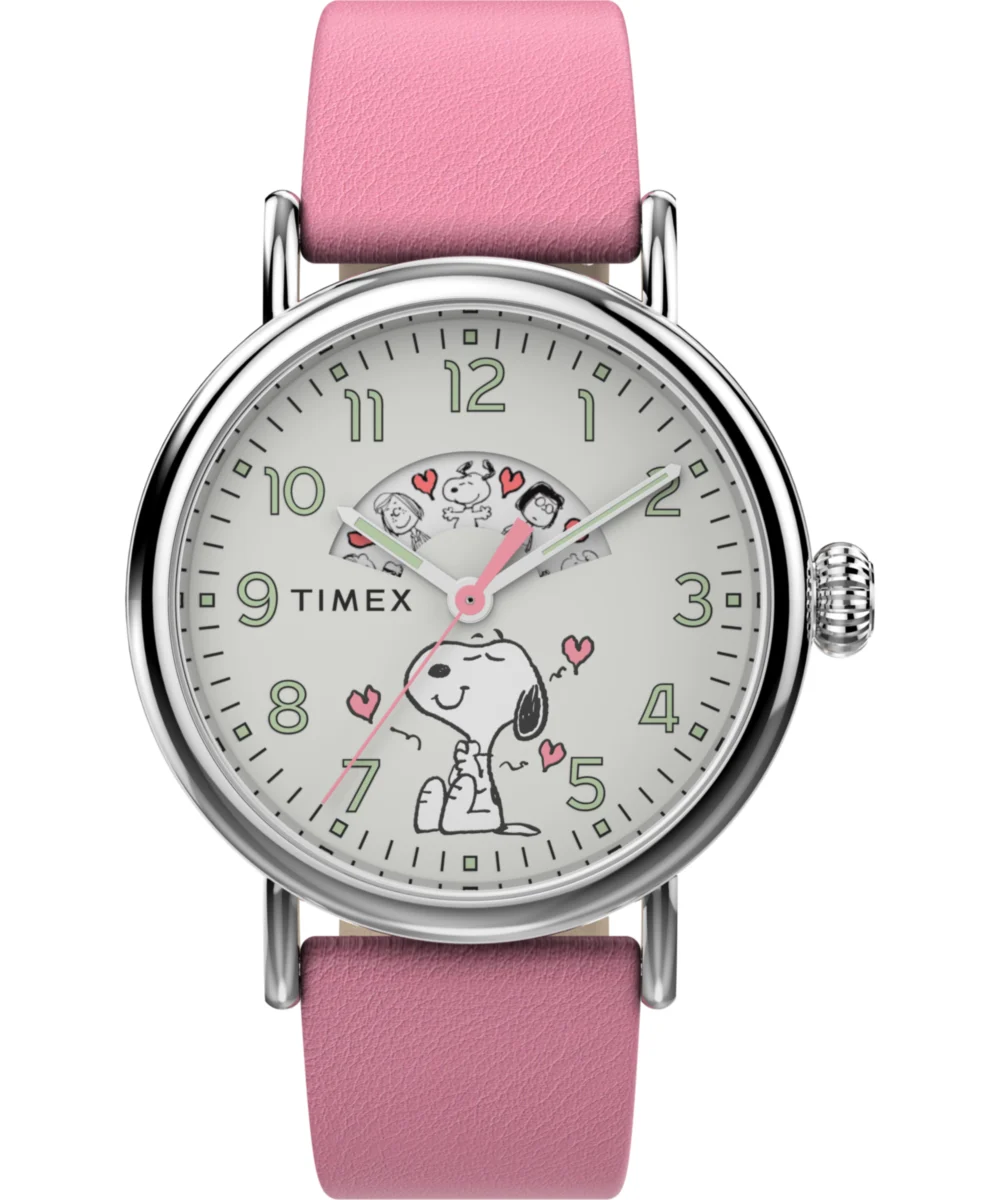 Timex Peanuts x Standard Valentine's 40mm Leather Strap Watch TW2W88900VQ 40 mm kol saati