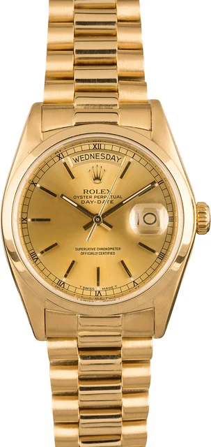 Rolex President 18028 Champagne Index Dial kol saati