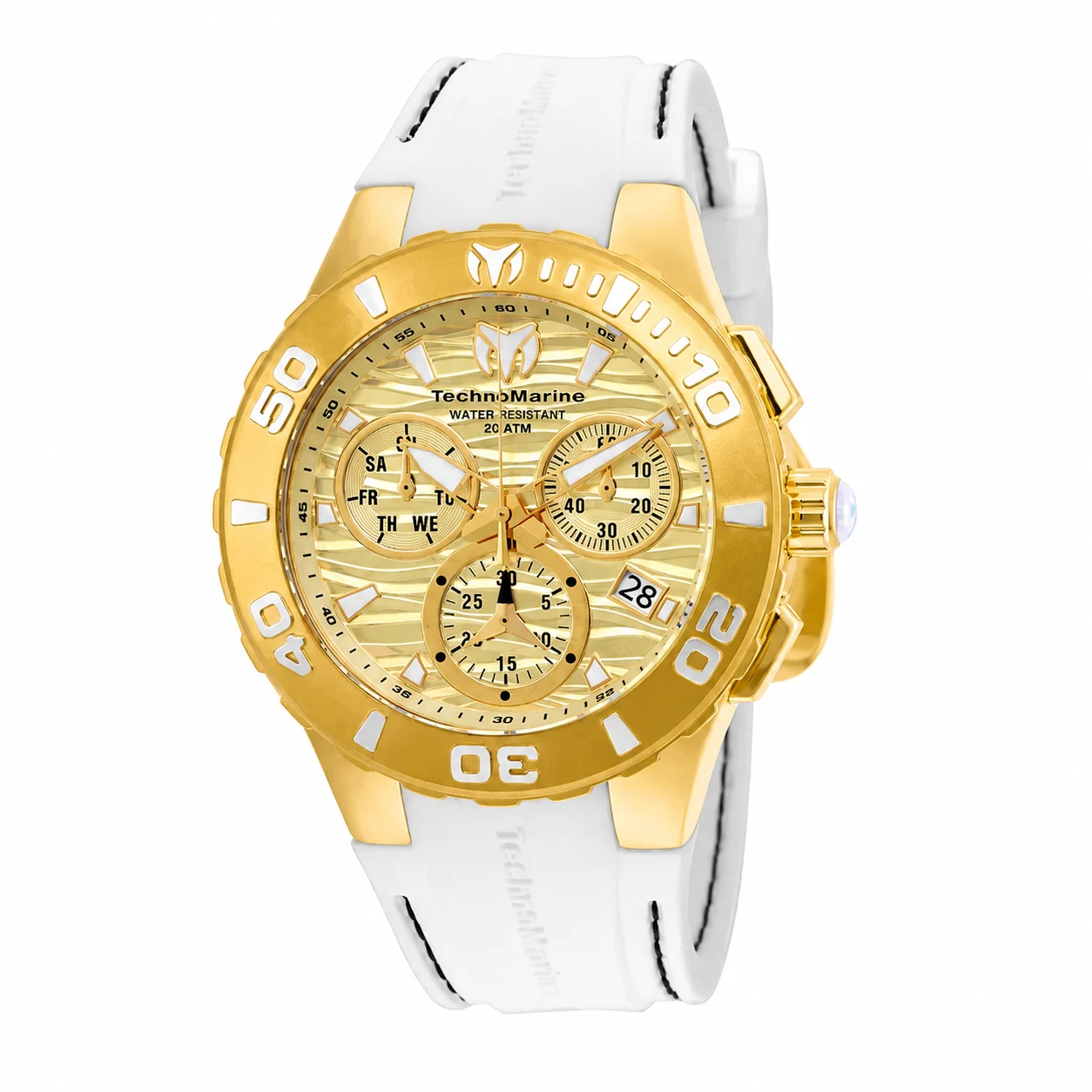 Invicta TechnoMarine Cruise Medusa Swiss Ronda Z60 Caliber Watch - 44mm, White (TM-115078) 44 mm kol saati