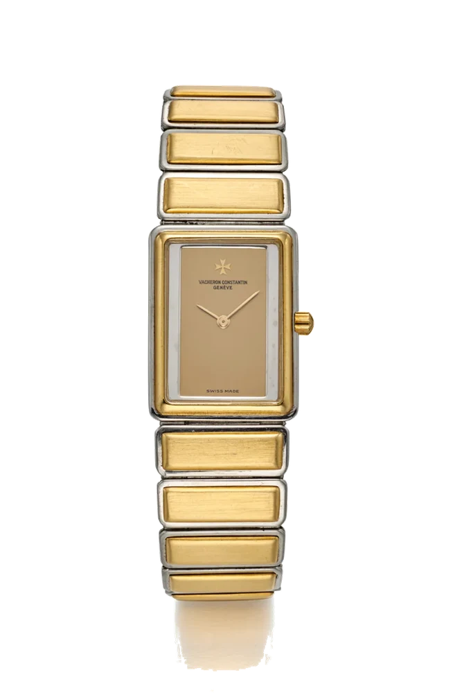 Vacheron Constantin VACHERON CONSTANTIN REF. 61201, QUARTZ, THIN; “HARMONY”; STAINLESS STEEL AND 18K YELLOW GOLD kol saati