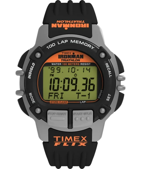 Timex IRONMAN® Flix 100 Lap 42mm PU Strap Watch TW5M63200 kol saati