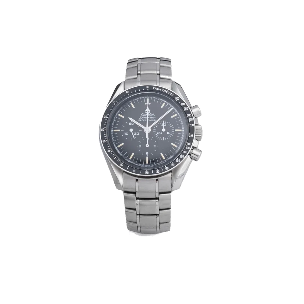 Ref. 3592.50.00 I chronograph, minute and hour counters; “Speedmaster Professional” “Apollo XI 25th Anniversary Italy”; limited edition of 999 pieces made for the Italian market; stainless steel kol saati
