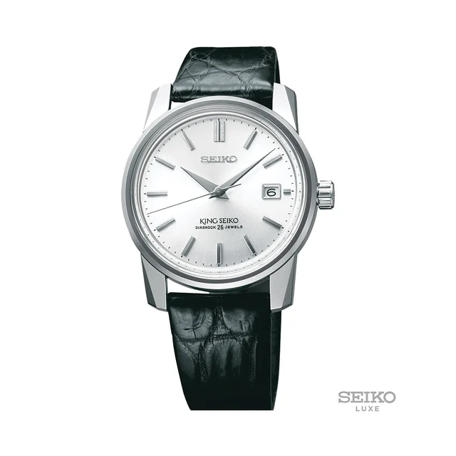 Seiko Anniversary Limited Edition King 38.1mm - Silver on Leather Strap SJE083 kol saati