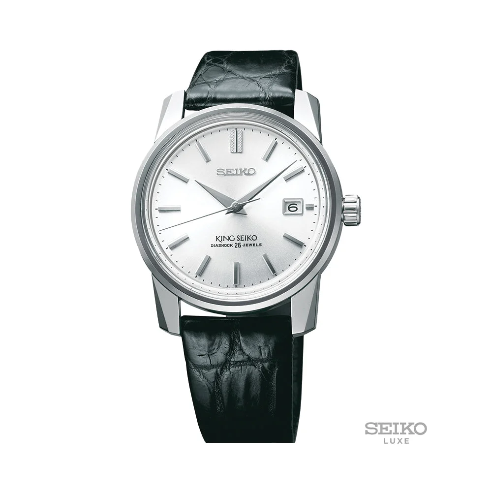 Seiko Anniversary Limited Edition King 38.1mm - Silver on Leather Strap SJE083 38.1 mm kol saati