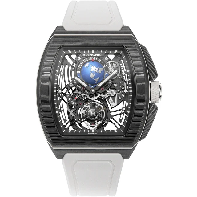 Bianchet Flying Tourbillon Sport GMT Carbon White CBWFTSG4 kol saati