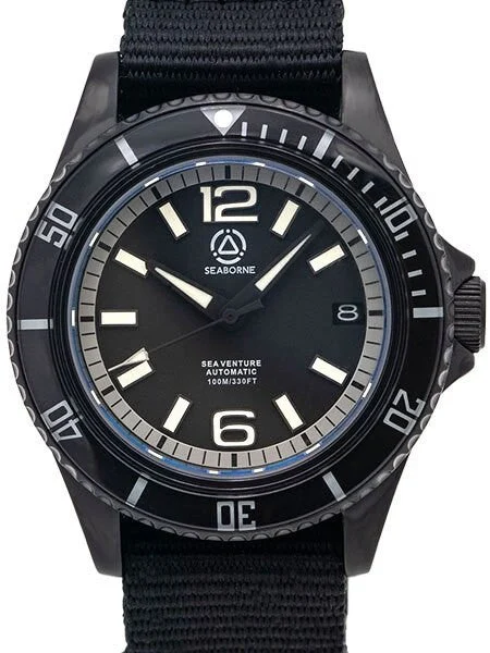 Seaborne Sea Venture 100-Meter Automatic Dive Watch with a 41mm Case and an AR Sapphire Cr