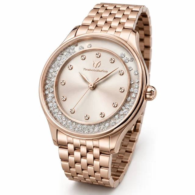 Technomarine Brillantezza Del Mare Watch - 34mm, Rose Gold (TM-9026012) kol saati