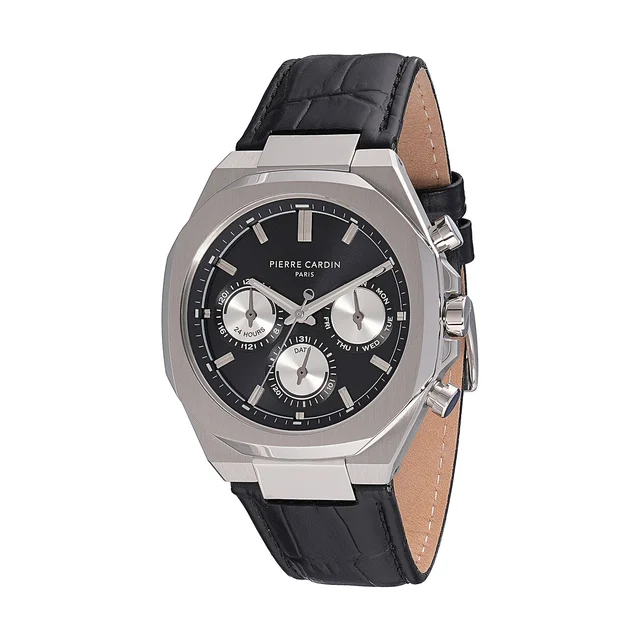 Elysee Maison 8 Vogue Men’s 42mm Stainless Steel Watch - Black Dial with Panda Eyes and Bl
