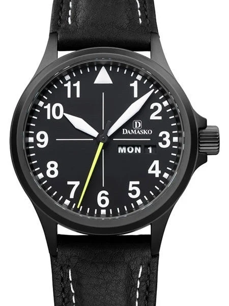 Damasko Swiss ETA Automatic with a 40mm Black PVD Case, Black Dial #DA36BK kol saati
