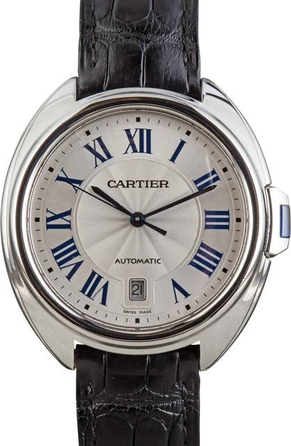Cartier Cle De WSCL0018 Steel on Leather kol saati