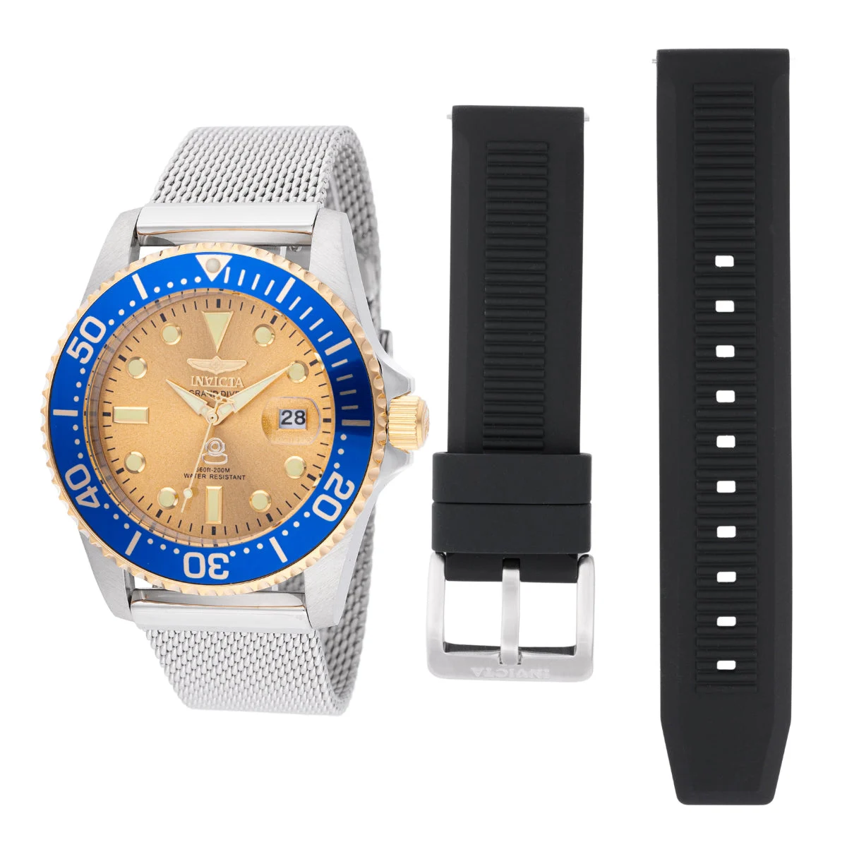 Invicta Pro Diver Vextra Quartz 3 Hand Gold Dial Watch (ZG-48216) kol saati