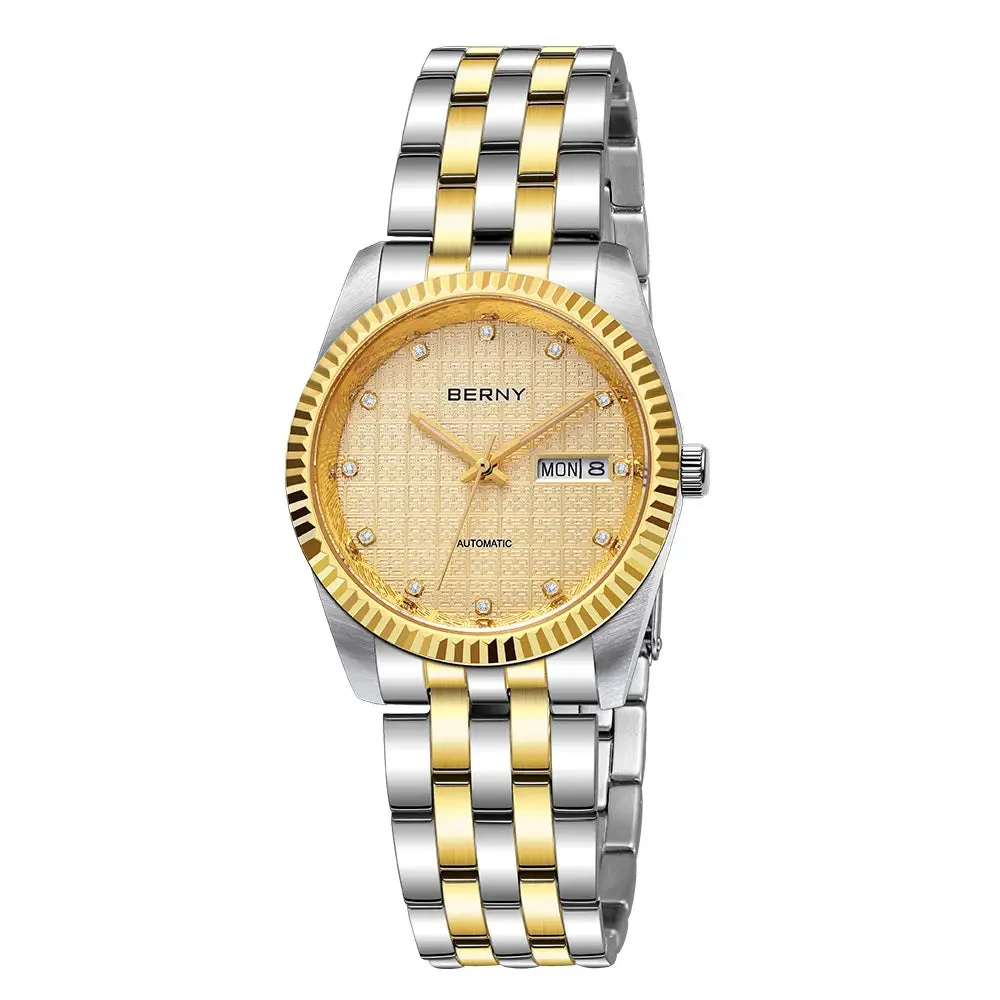 BERNY Men Automatic Dress Watch-AM092M AM092M-B kol saati