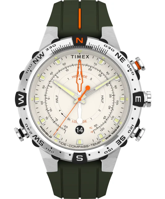 Timex Expedition Tide-Temp-Compass 45mm Silicone Strap Watch TW2V22200VQ kol saati