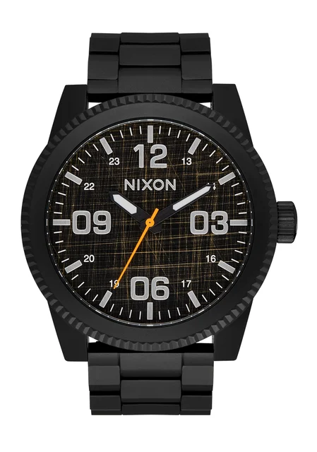 Nixon US Corporal Stainless Steel - Super Black / Black Top A346-5305-00 kol saati