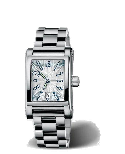 Oris Rectangular Date 2002 01 561 7526 4061-07 8 16 68 24 mm kol saati