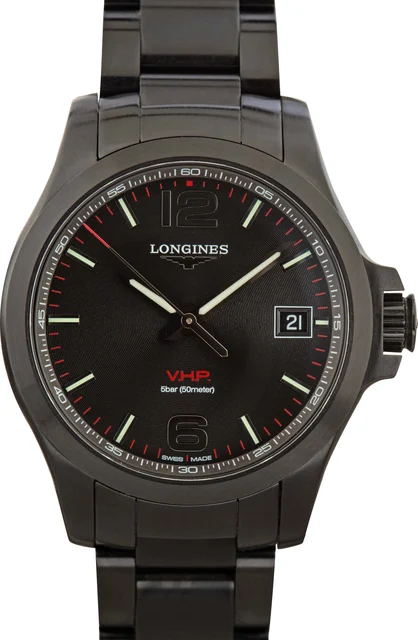 Longines Conquest Black 41MM Black PVD Stainless Steel L3.716.2.56.6 kol saati