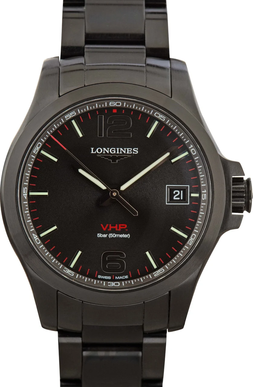 Longines Conquest Black 41MM Black PVD Stainless Steel L3.716.2.56.6 41 mm kol saati