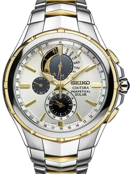 Seiko Coutura Solar Chronograph with Perpetual Calendar, Alarm #SSC560 kol saati