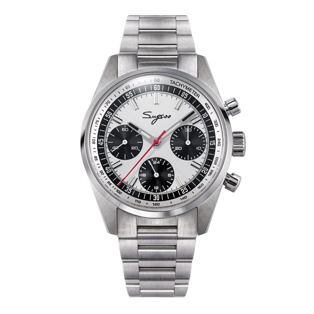 Sugess Chronograph Stainless Steel Panda Dial Silver Hand sugess-s465-chronograph-stainles