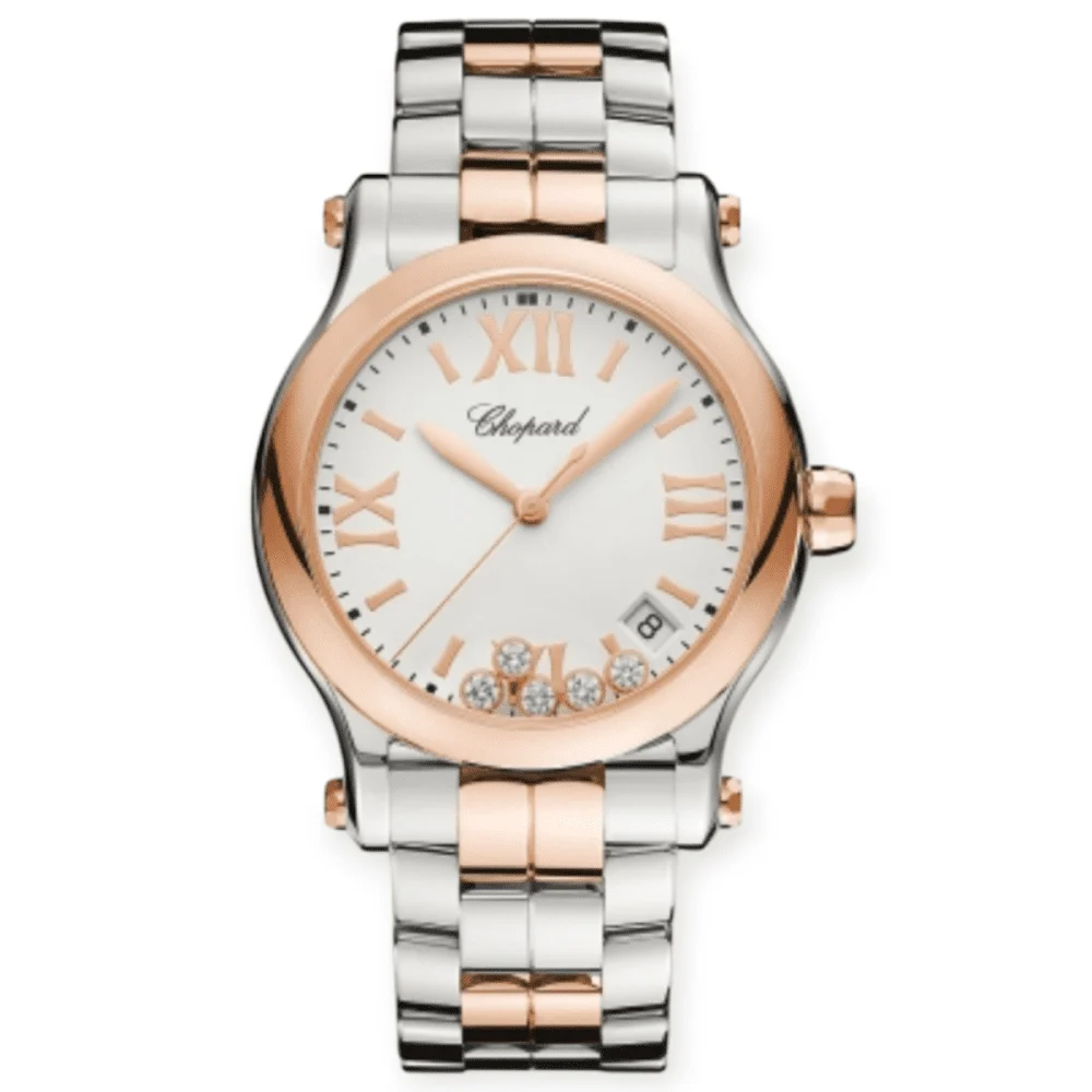 Chopard Happy Sport Steel & Rose Gold 36mm White R Pre-Owned Chopard Happy Sport Steel & Rose Gold 36mm White R 36 mm kol saati