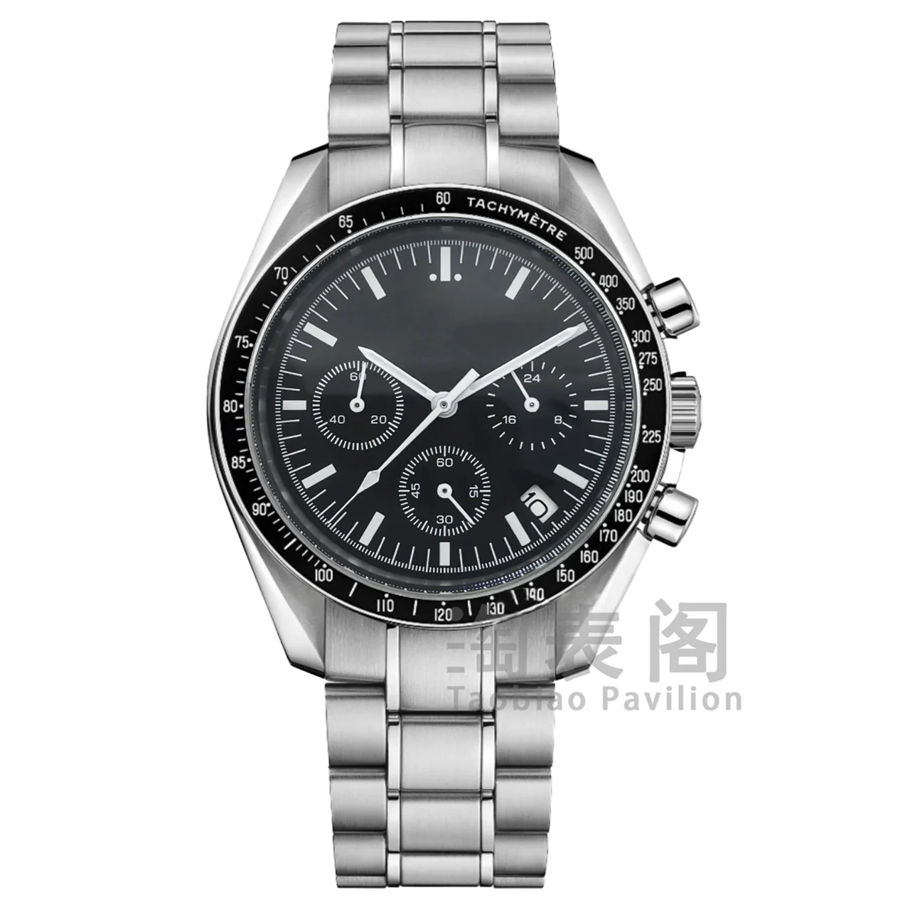 Tandorio Modified Speedmaster 40mm watch VK63 chronograph sapphire glass calendar 5ATM 5592159880785 40 mm kol saati