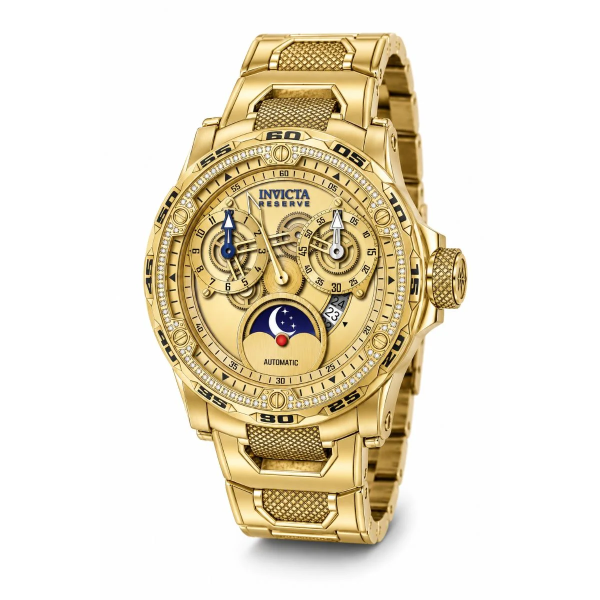 Invicta Reserve 0.38 Carat Diamond Automatic Watch - 50mm. Gold (50439) 50 mm kol saati