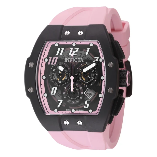 Invicta Racing Swiss Ronda 5030.D Caliber Watch - 47mm, Pink (48174) kol saati