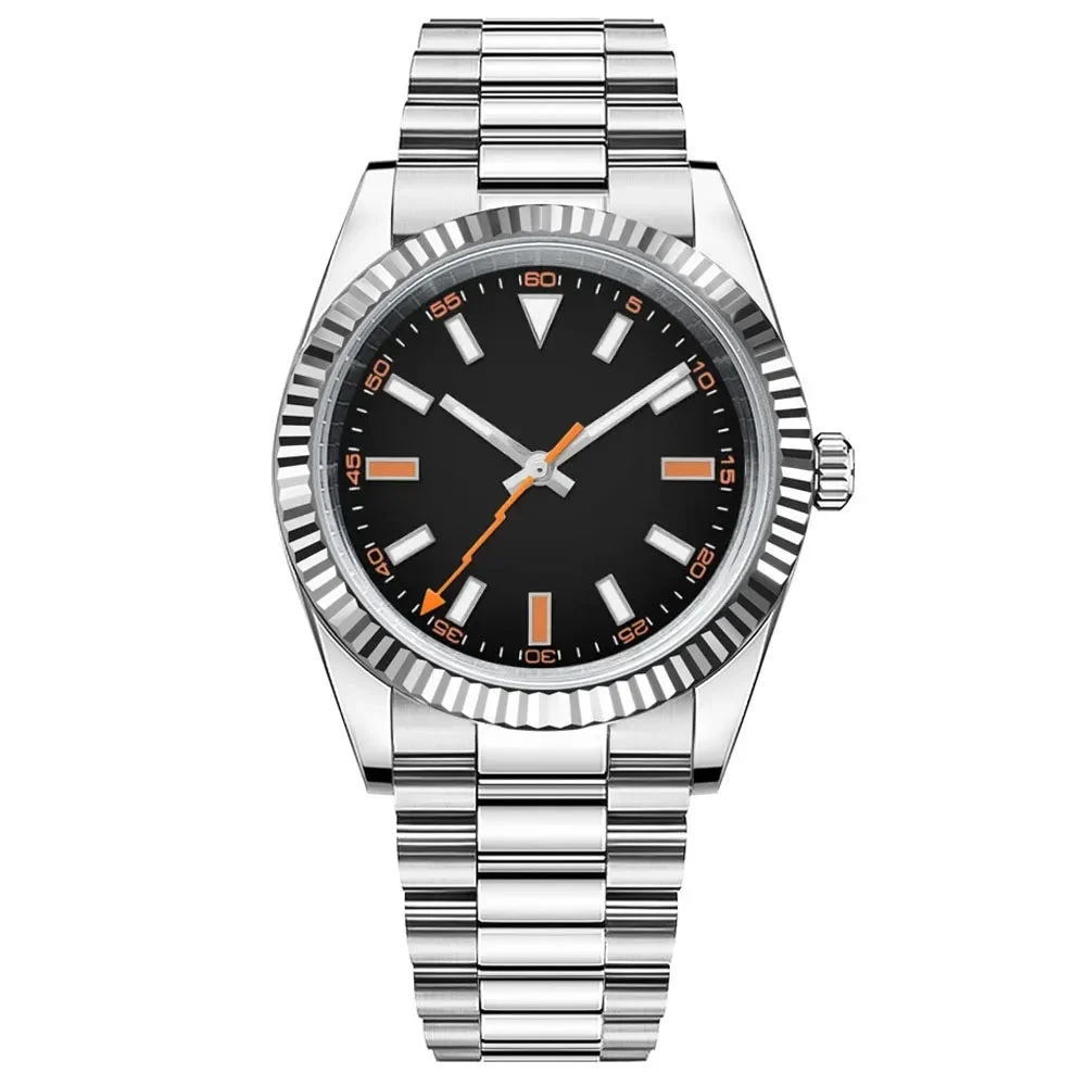Tandorio Watches Corgeut watches CG2028 36mm/39mm NH35 Sapphire 100M glass back Diver Fluted Bezel 14:200005100#black no logo;5:56964930#36mm-glass back 39 mm kol saati