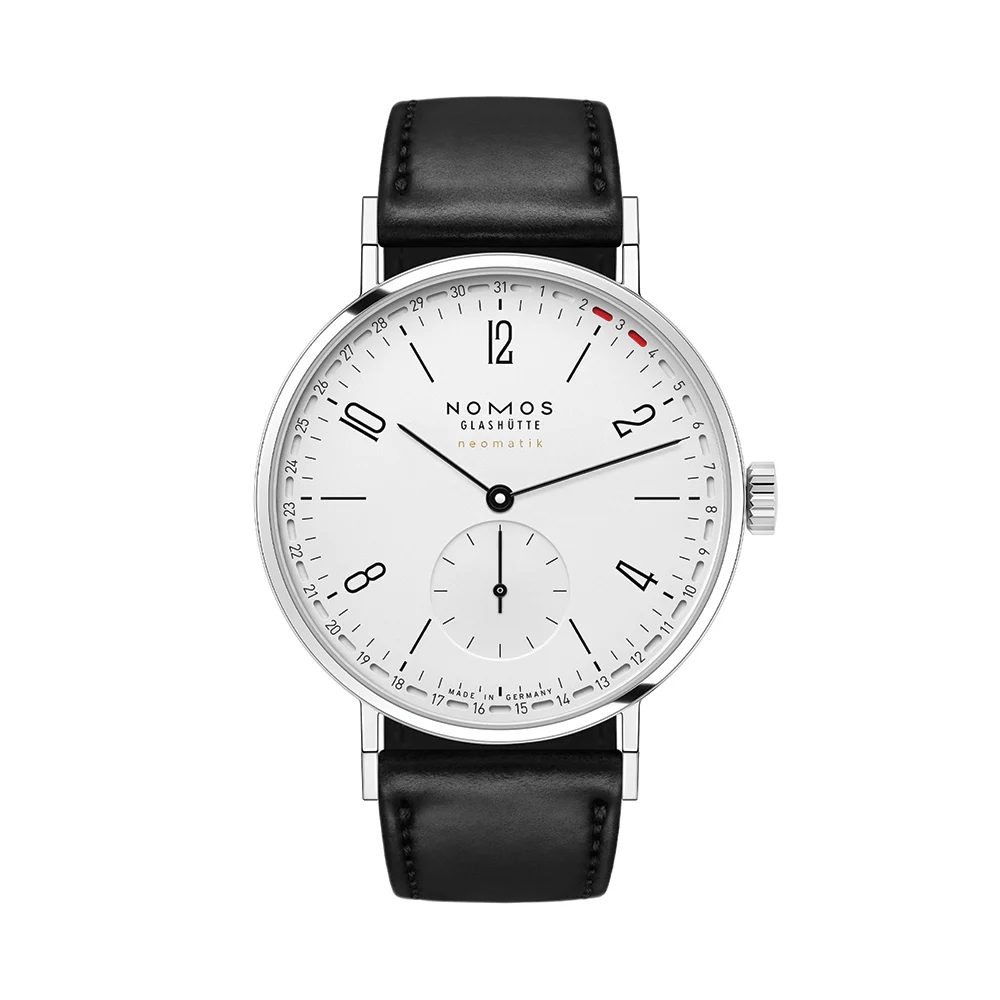 NOMOS Glashütte Tangente Neomatik Update 38.5mm - White on Leather Strap 147 38.5 mm kol saati