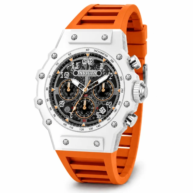 Invicta Open Box Racing Watch - 43.5mm, Orange (AIC-69672) kol saati